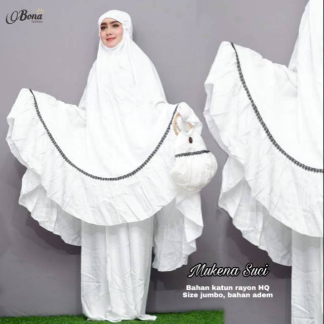 MUKENA SUCI, MUKENA PUTIH POLOS, MUKENA JUMBO