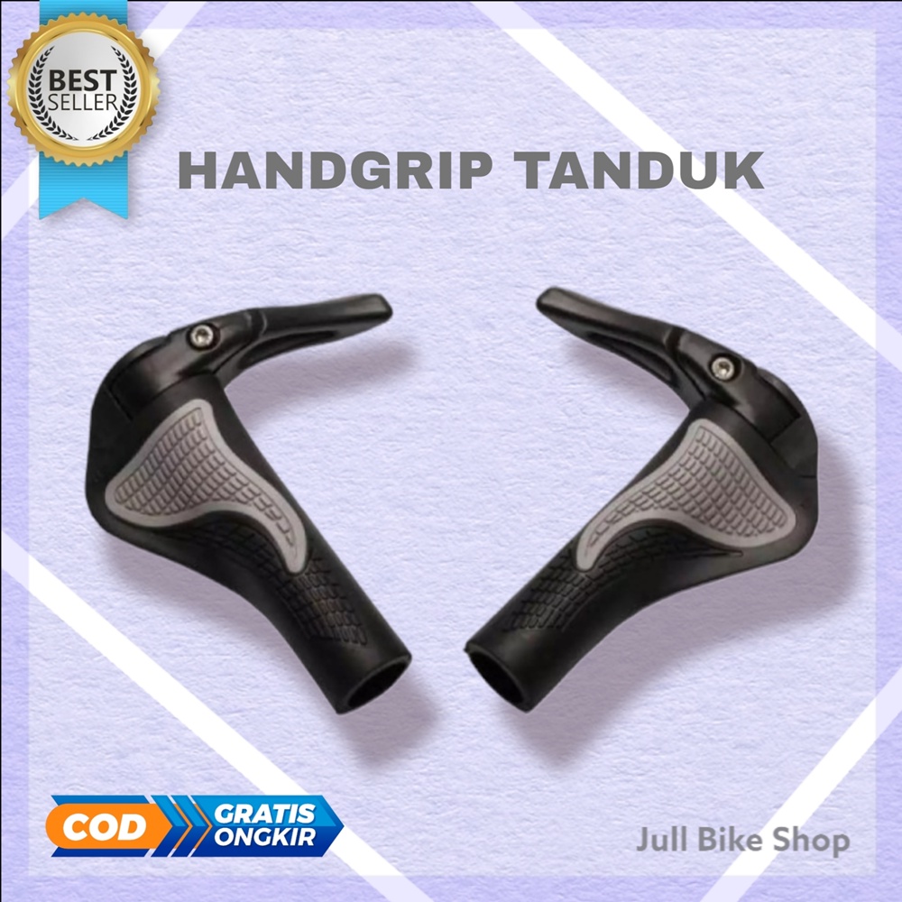 Hand grip tanduk sepeda mtb lipat ergonomic gagang handlebar rubber