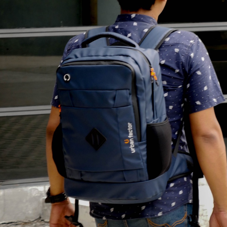 LUXURIOUS NAVY |ManNeedMe x URBAN| Tas Ransel Punggung Pria Tas Backpack ORIGINAL