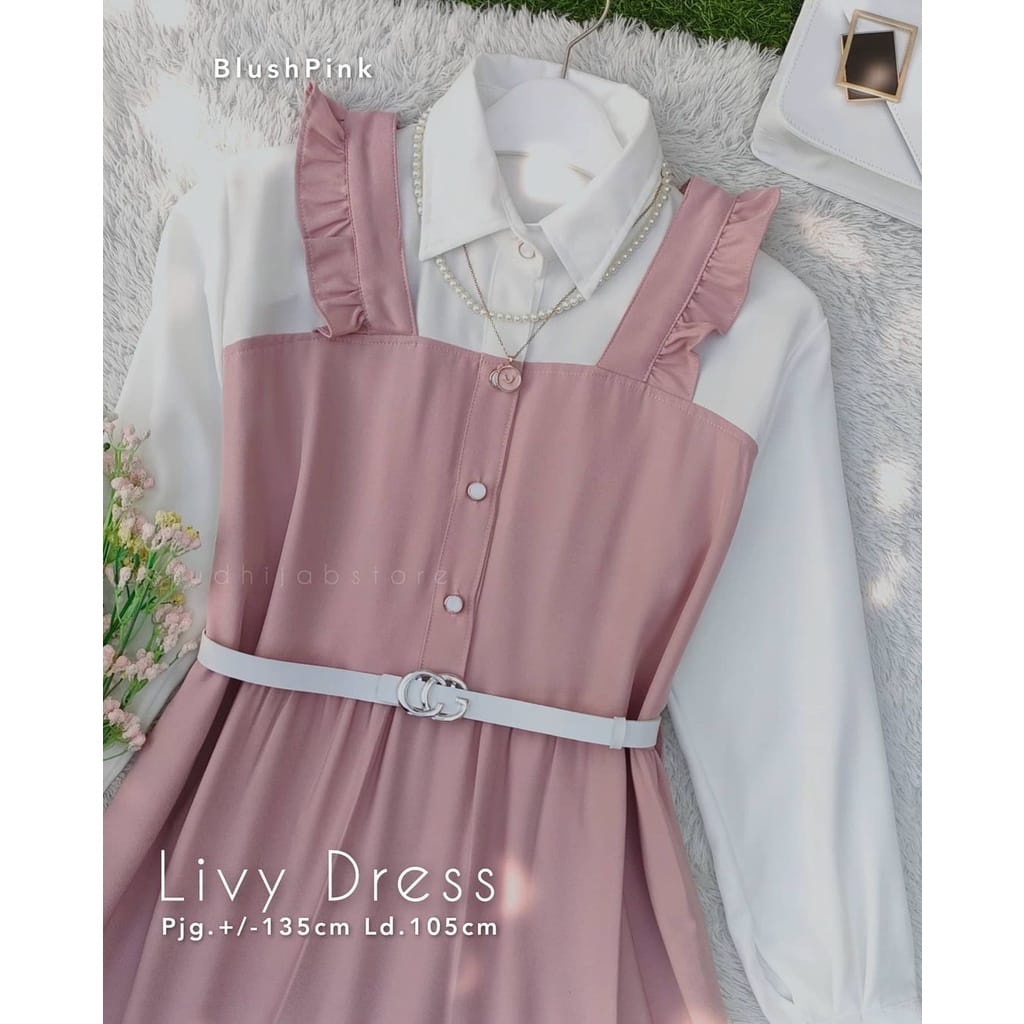 Livy Dress Overall Primium Quality Terlaris
