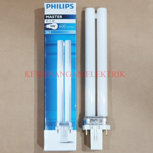 LAMPU PHILIPS PLS 9W 2P 865 PUTIH / PL-S 9 WATT 2 PIN TUSUK