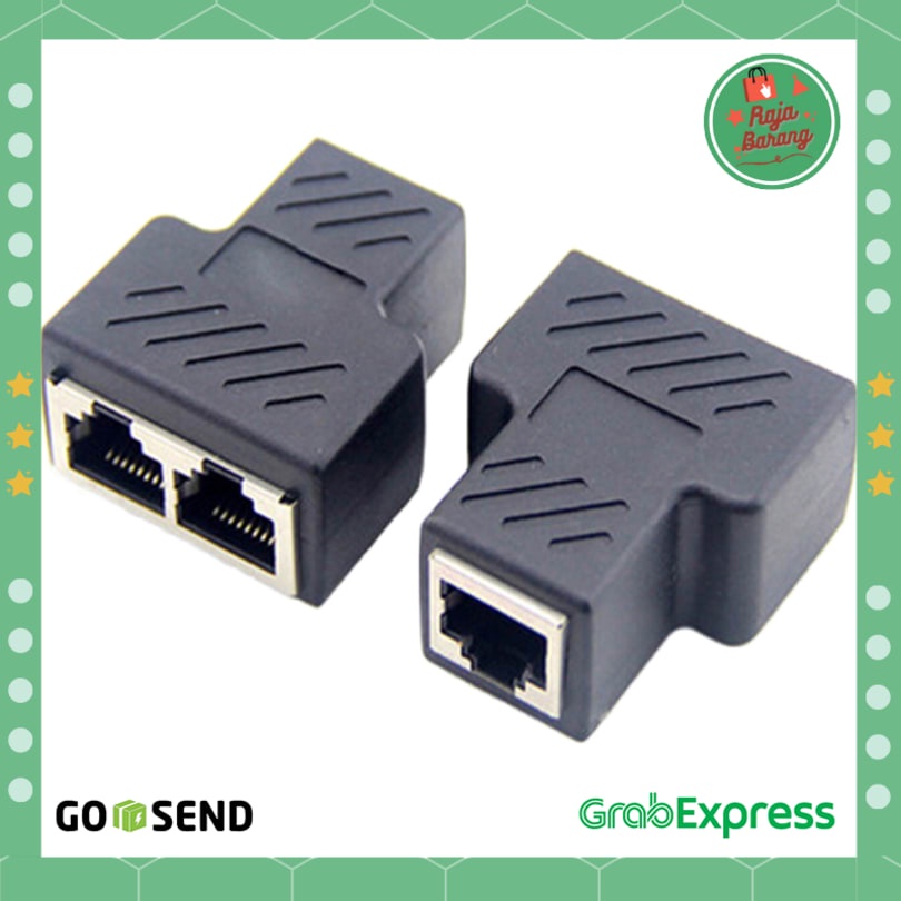 Aksesoris Komputer - Konektor RJ45 LAN Ethernet Splitter 1 to 2