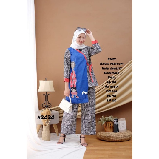 SETELAN WANITA ONE SET KIMONO TEJO/BU TEJO BAHAN RAYON HALUS