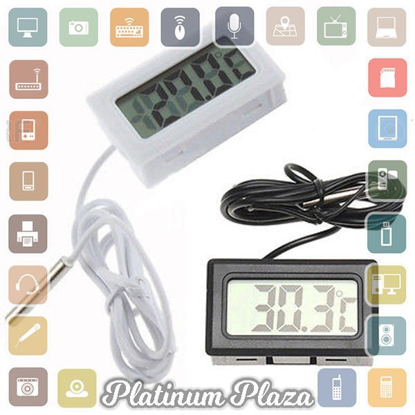 Effosola Pengukur Suhu Digital Termometer Aquarium dengan Kabel 1M - TPM-10 - White`6AGHOB-