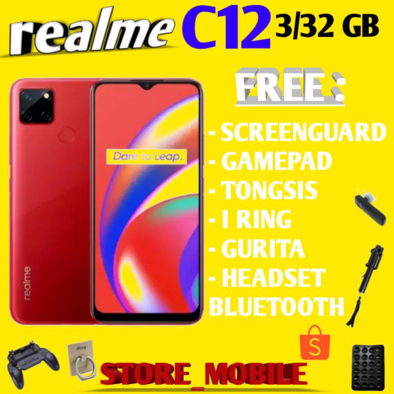 REALME C12 3/32 & C3 RAM 3GB ROM 32GB GARANSI RESMI