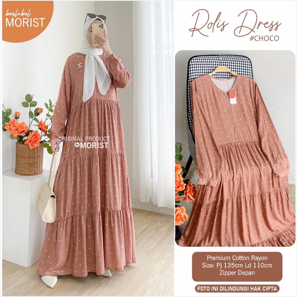 Rolis Dress Gamis Original Morist Berlabel