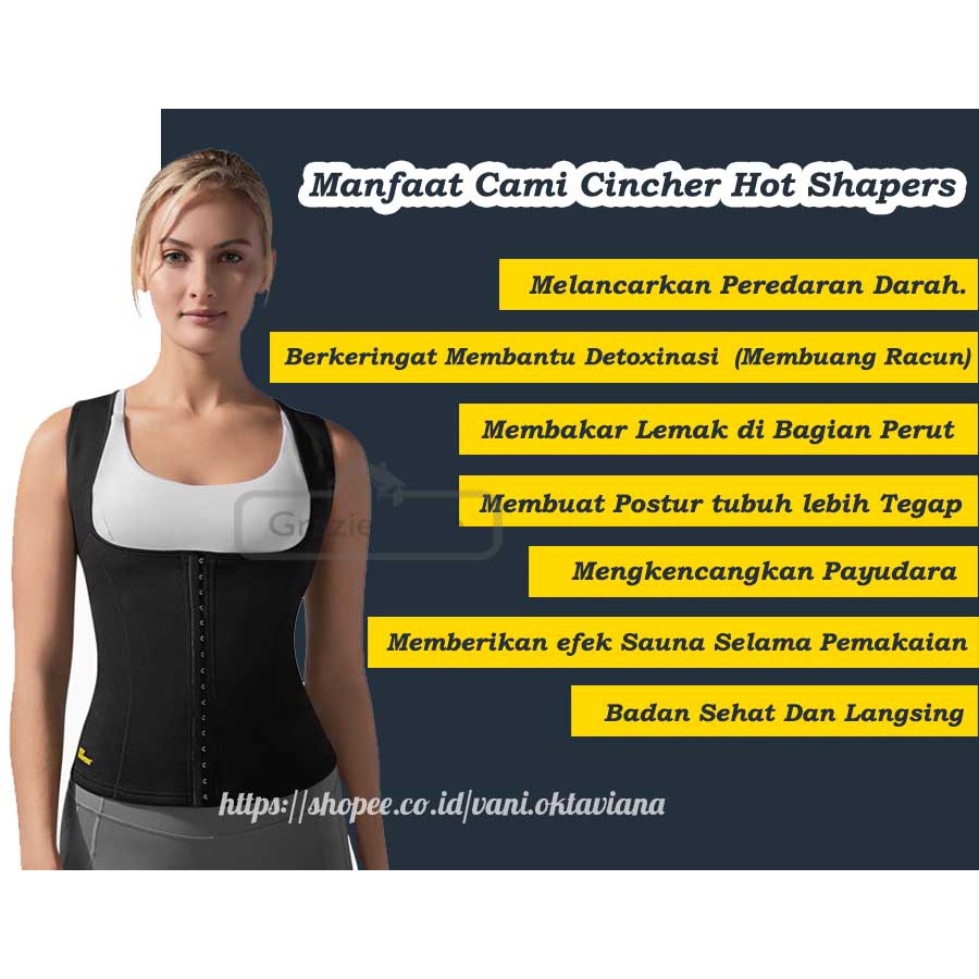 Korset Pelangsing CAMI CINCHER  HOT SHAPER Korset Pelangsing Perut Dengan 3 Pengait