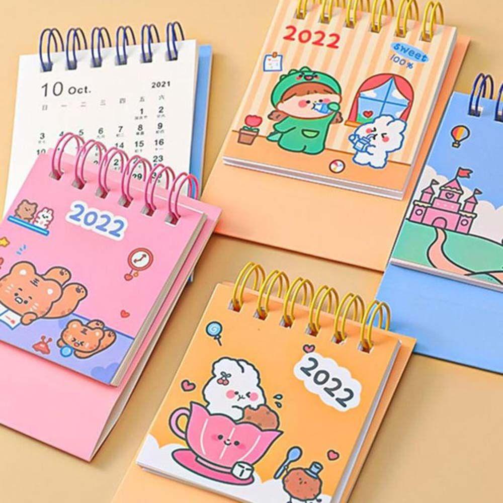 [Elegan] Kalender 2022kalender Lucu Kreatif Mini Tahunan Meja Organizer Perlengkapan Sekolah Alat Tulis Kalender Bulanan