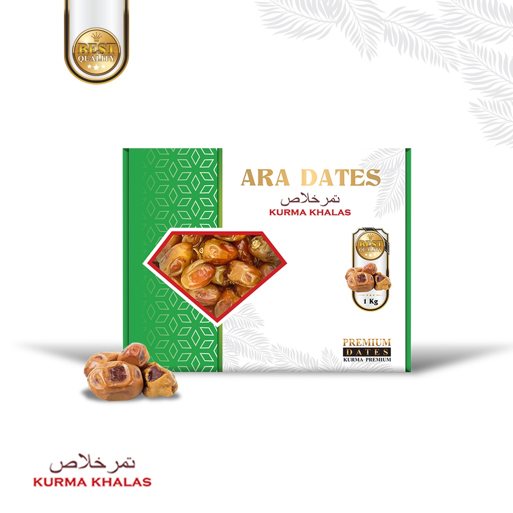 Kurma Khalas 1Kg ARA KEMTAN Premium Kurma Arab Manis Dan Lembut