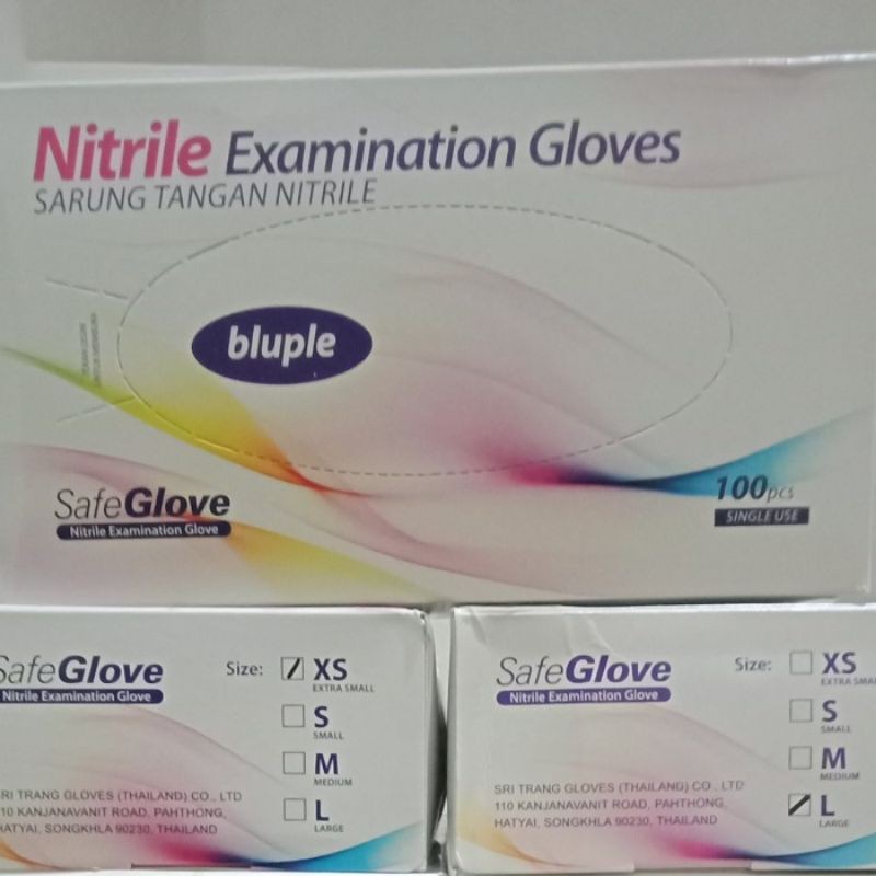 SafeGlove Nitrile Blueple/Handscoon nitrile/Sarung Tangan Nitrile safe gloves