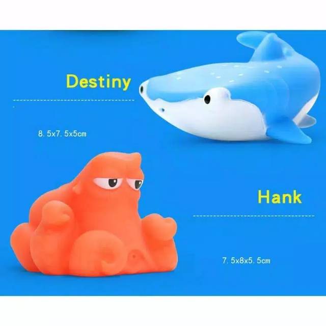 Mainan mandi semprot air nemo baby shark toys in bath baby bayi anak squishy water doll squish ikan fish manta karet rubber toy toys