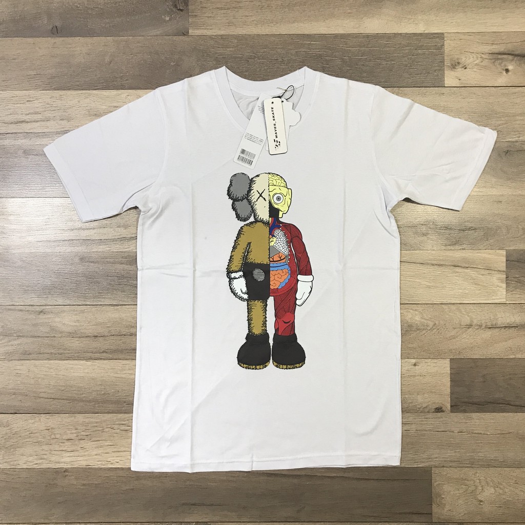 KAOS UNIQLO x KAWS (SUMMER UT GRAPHIC BLACK) - 100% COTTON - TERLARIS-ANATOMY PUTIH