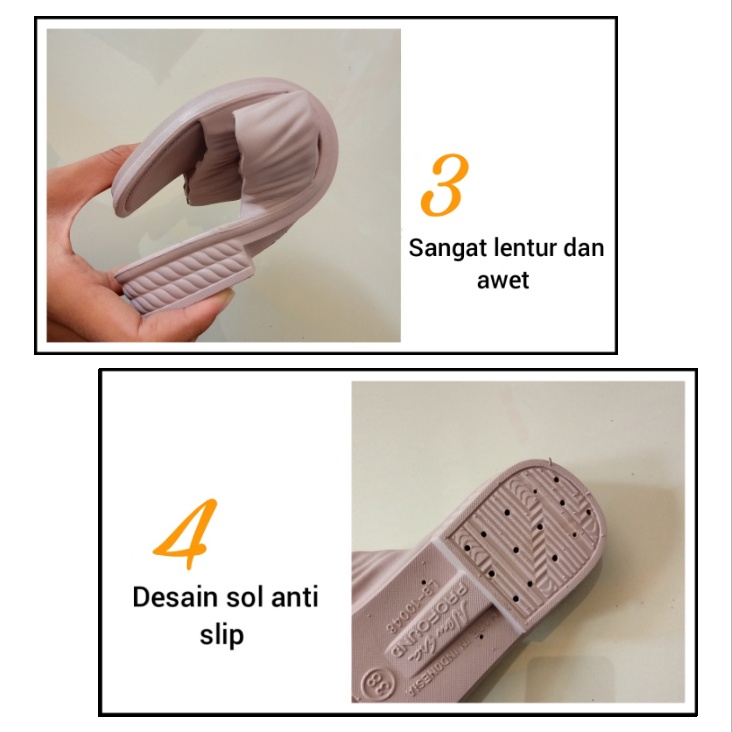 gof NEW ERA LB 10048 Sandal Wanita Kerut Dua Sandal Slop Wanita Karet Sandal Wanita Casual Ban Dua Kekinian