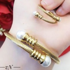 Titanium Set Gelang dan Cincin Wanita C860G