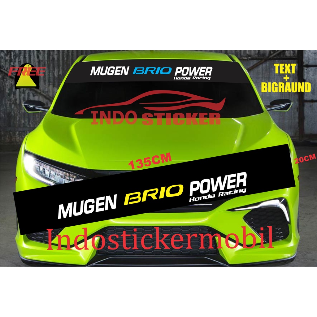 Sticker stiker mobil mugen power brio stiker kaca mobil honda brio