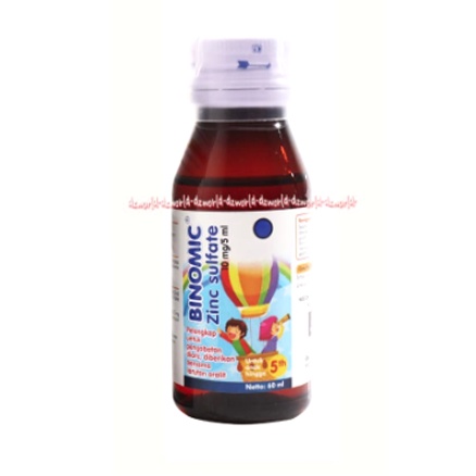 Binomic 60ml Zinc Sulfate Syrup Obat Diare Sirup Anak Binomik Mencret Untuk Anak Anak Kids Obat Diare Sakit Perut Mencret Model Sirup Anak 60 ml Binomik Zing 60 ml