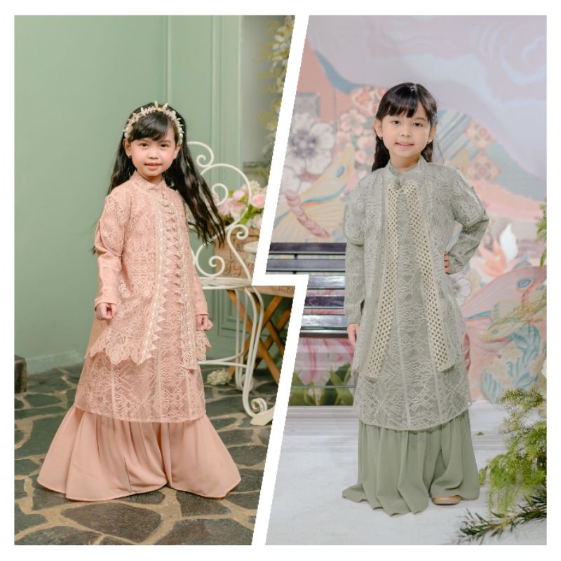 Claira Dress Anak Sage Green - Nude by Ainayya.id