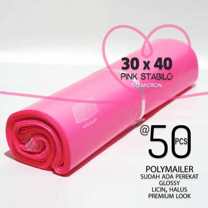 

Buruan beli] Polymailer plastik packing 30x40 PINK STABILO 50 lbr premium look