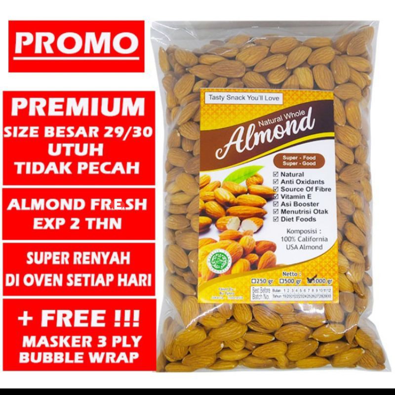 

Kacang Almond kupas roasted 1 kg - Almon panggang kupas