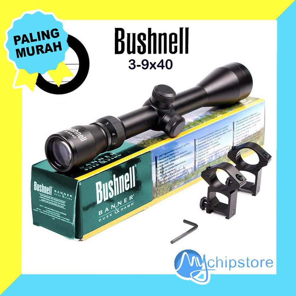 Telescop Senapan BUSHNELL 3-9X40 Teropong Senapangg Angin