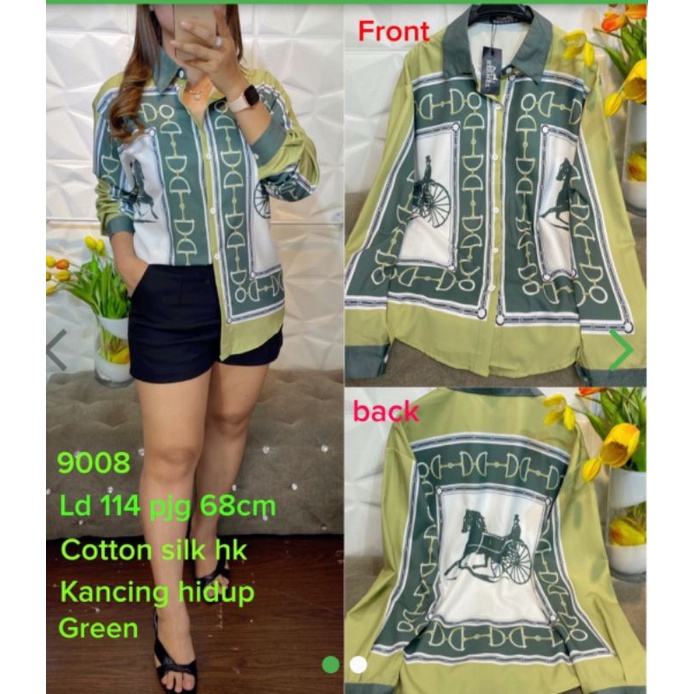 KEMEJA LV 9009 SILK PREMIUM IMPORT CANTIK