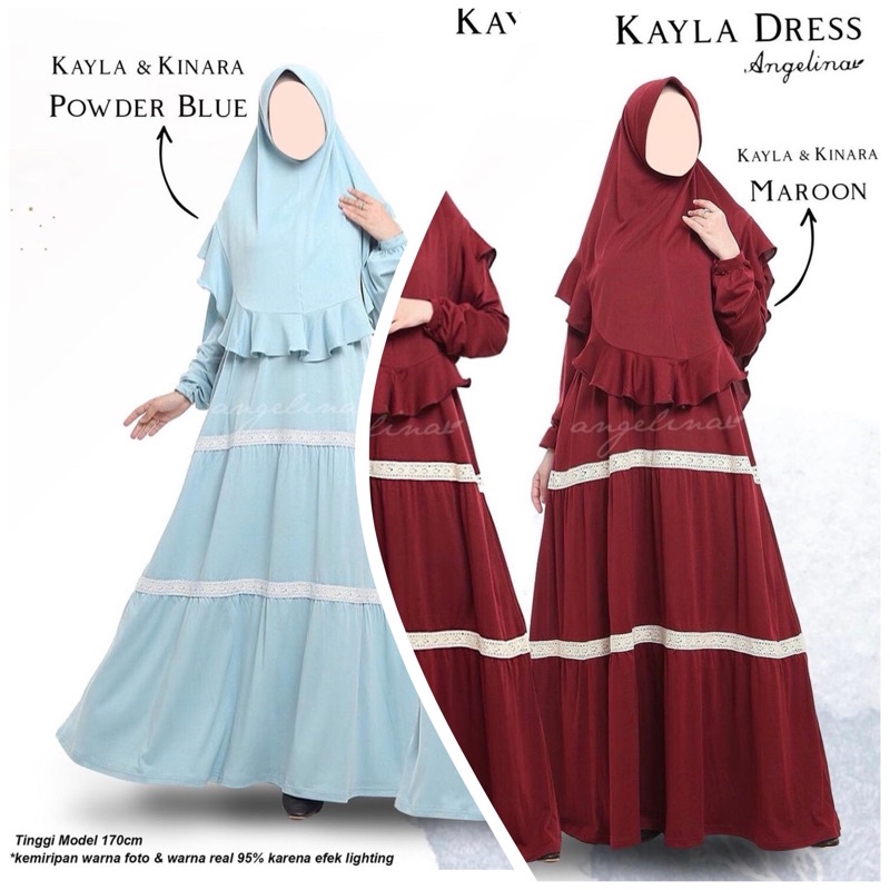 KAYLA DRESS LACE SIZE XL & KINARA KHIMAR HARDPAD SIZE M ATELIER ANGELINA
