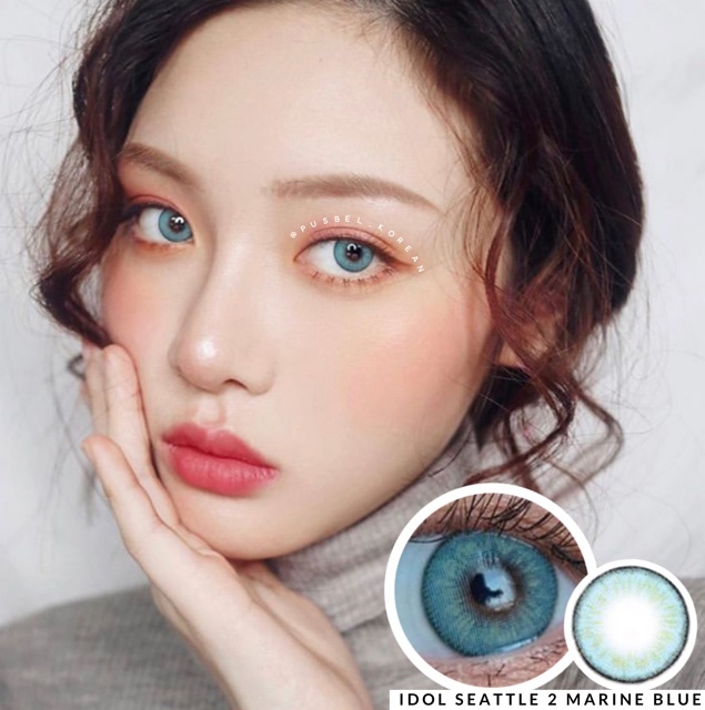 Softlens idol seattle cool gray honey brown marine blue tropical green ori korea