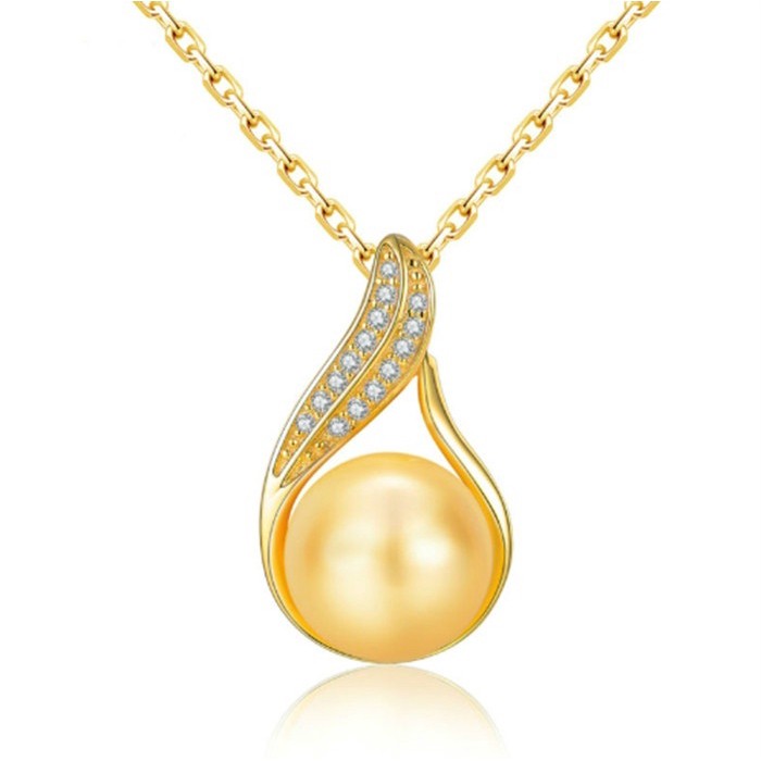 SEUSUK Colorful Sea Shell Pearl Pendant Necklace Silver 16 To 18 Inches Chains