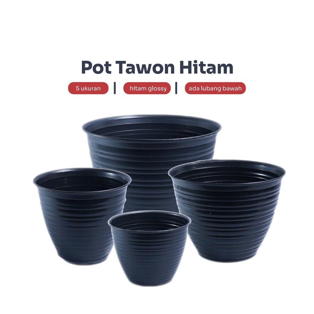 POT BUNGA TAWON HITAM UK. 15 - 30CM Tanaman Pirus Guci Madu - TANAKA PLASTIC