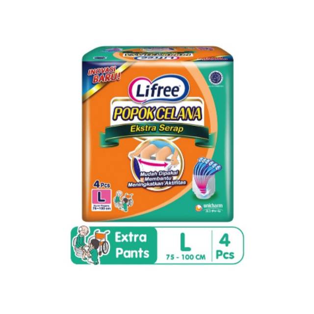 LIFREE POPOK CELANA EKSTRA SERAP L4  / POPOK DEWASA / DIAPER ADULT PANTS