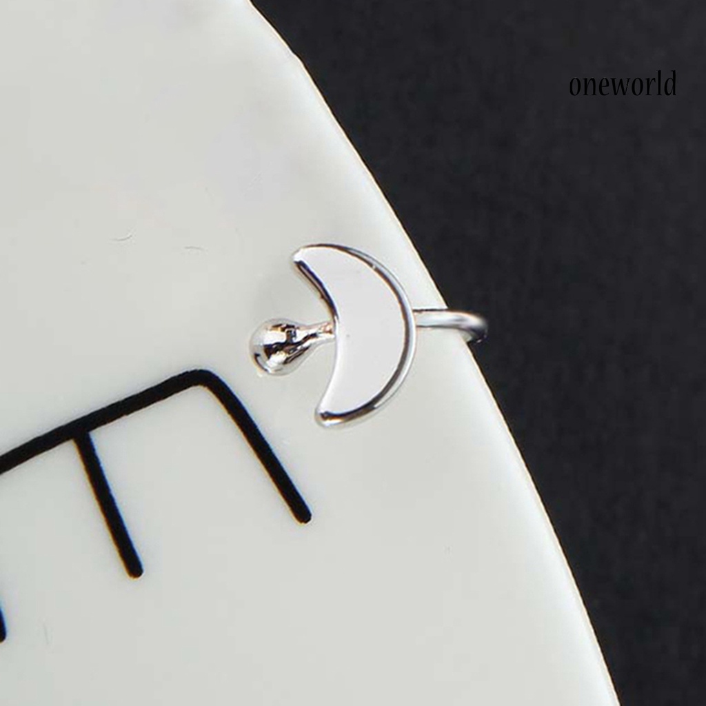 OW@ Earrings Exquisite Non Pierced Alloy Heart Star Triangle Moon Women Ear Cuff Clip for Party