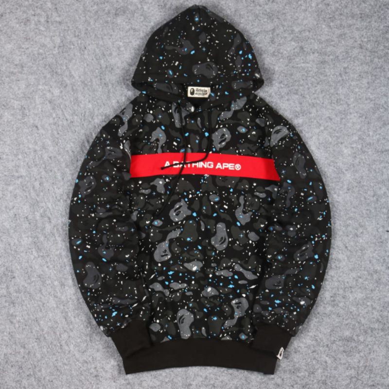 Sweater Hoodie Bape Galaxy Glow In The Dark Full Tag &amp; Lebel