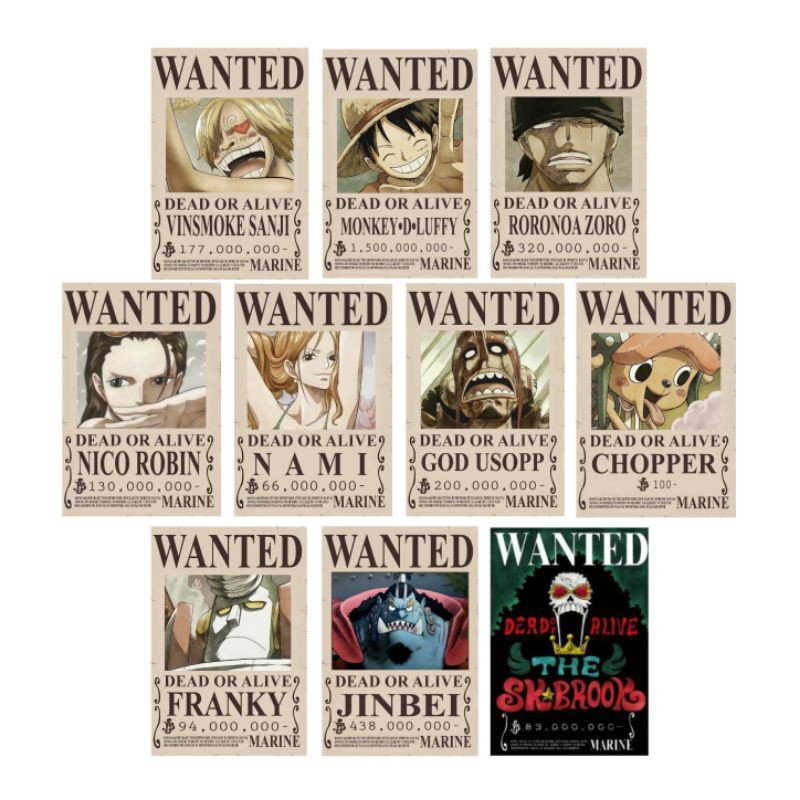 Poster Bounty One Piece Mugiwara Crew