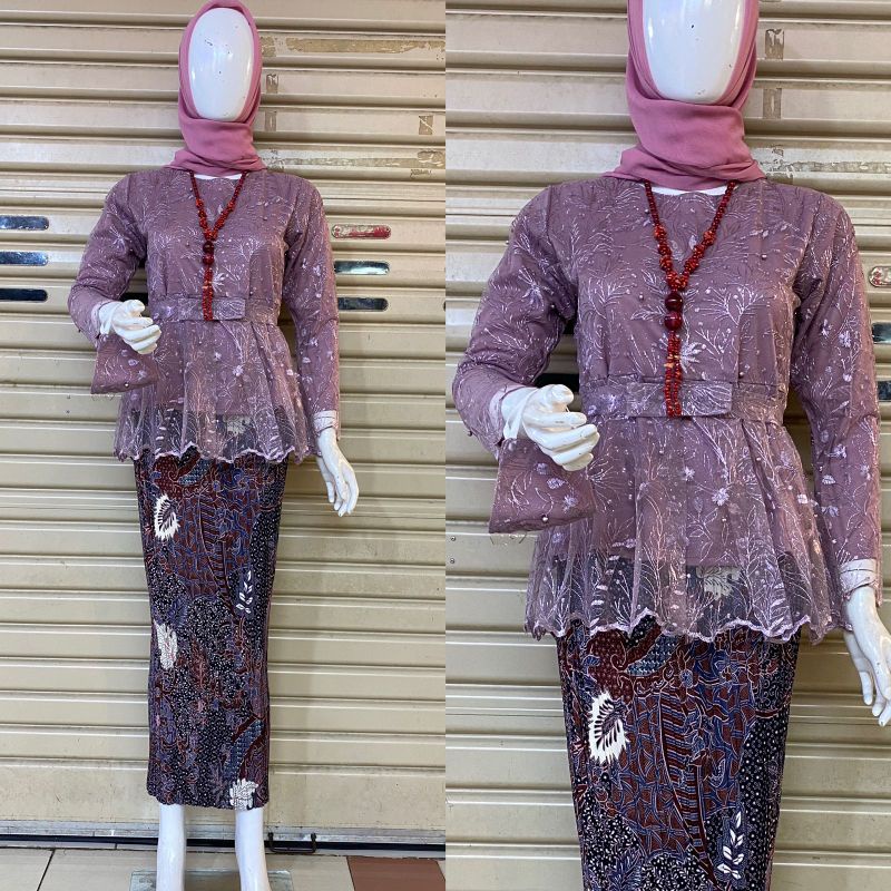 Kebaya Modern Cantika / Kebaya Wisuda / Kebaya Brukat / Kebaya Remaja / Set Kebaya Brukat Modern Terkini