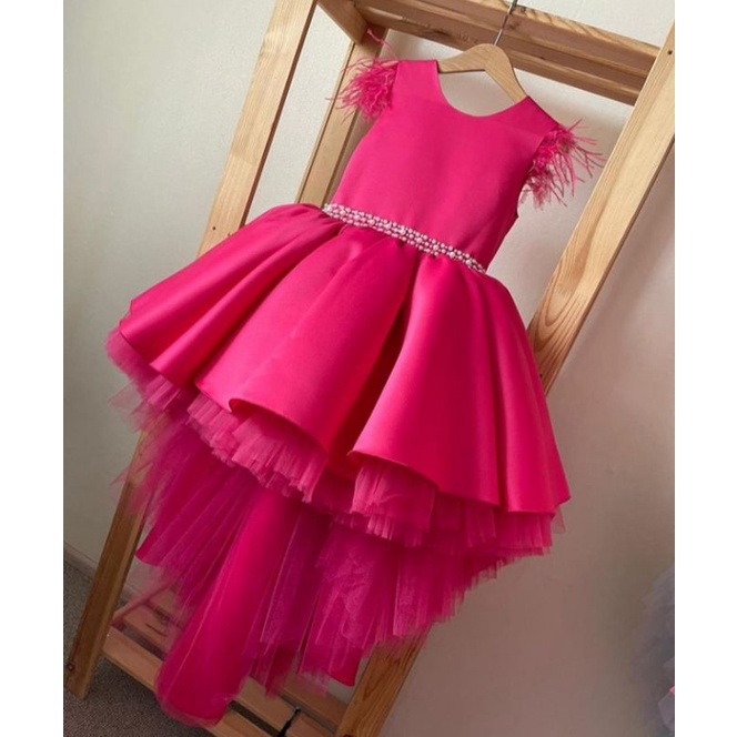 DRESS PESTA ANAK / GAUN ULANG TAHUN / DRESS ANAK PEREMPUAN / DRESS MAGENTA / GAUN PESTA ULANG TAHUN