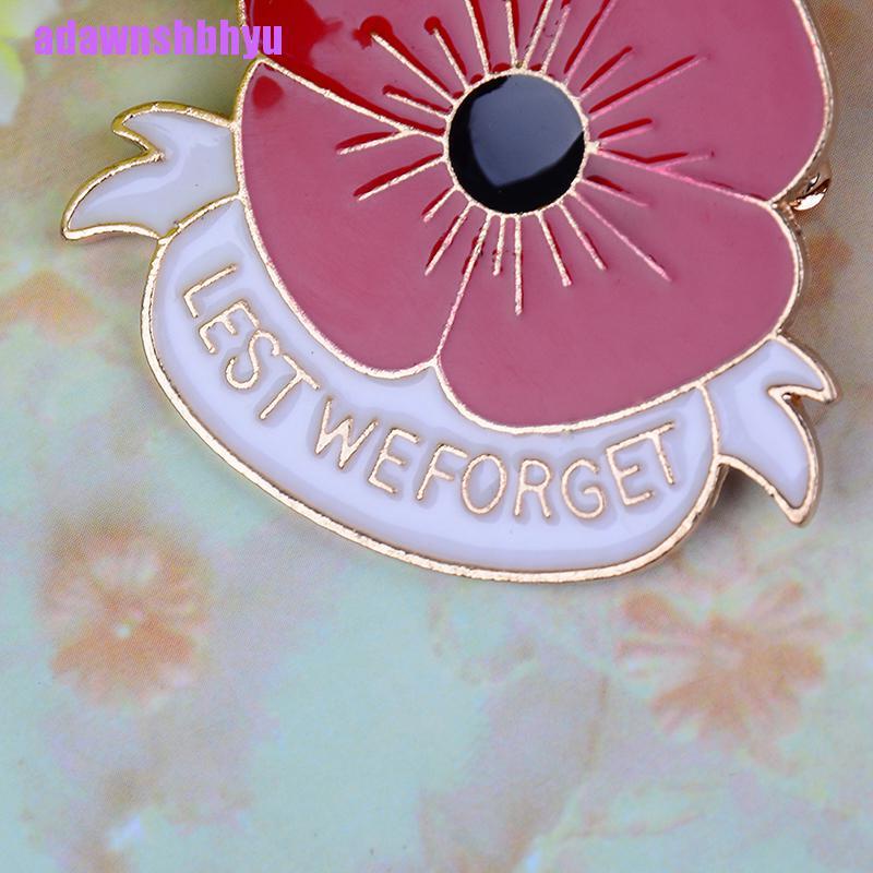 Bros pin Enamel Bentuk Bunga poppy Warna Merah