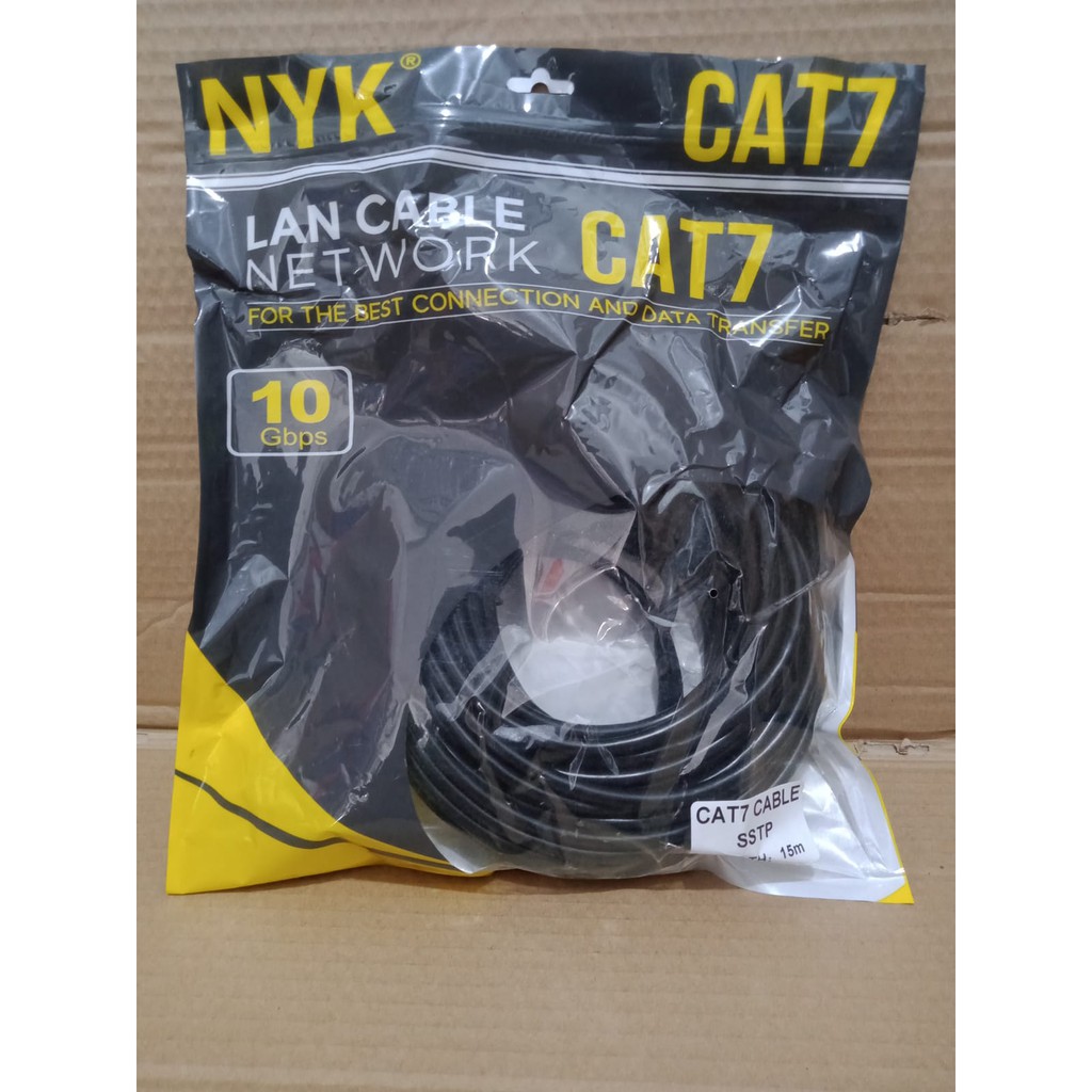 NYK Kabel LAN Cat7 RJ45 15Meter SSTP 10Gbps -Kabel internet cat7 15m