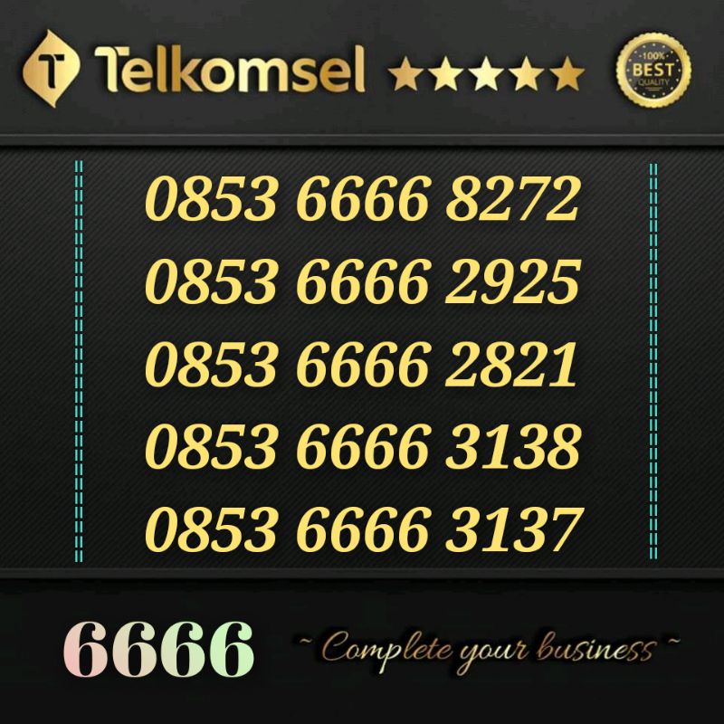 Nomor cantik kwarted 6666 Telkomsel Kartu AS special edition 4G LTE