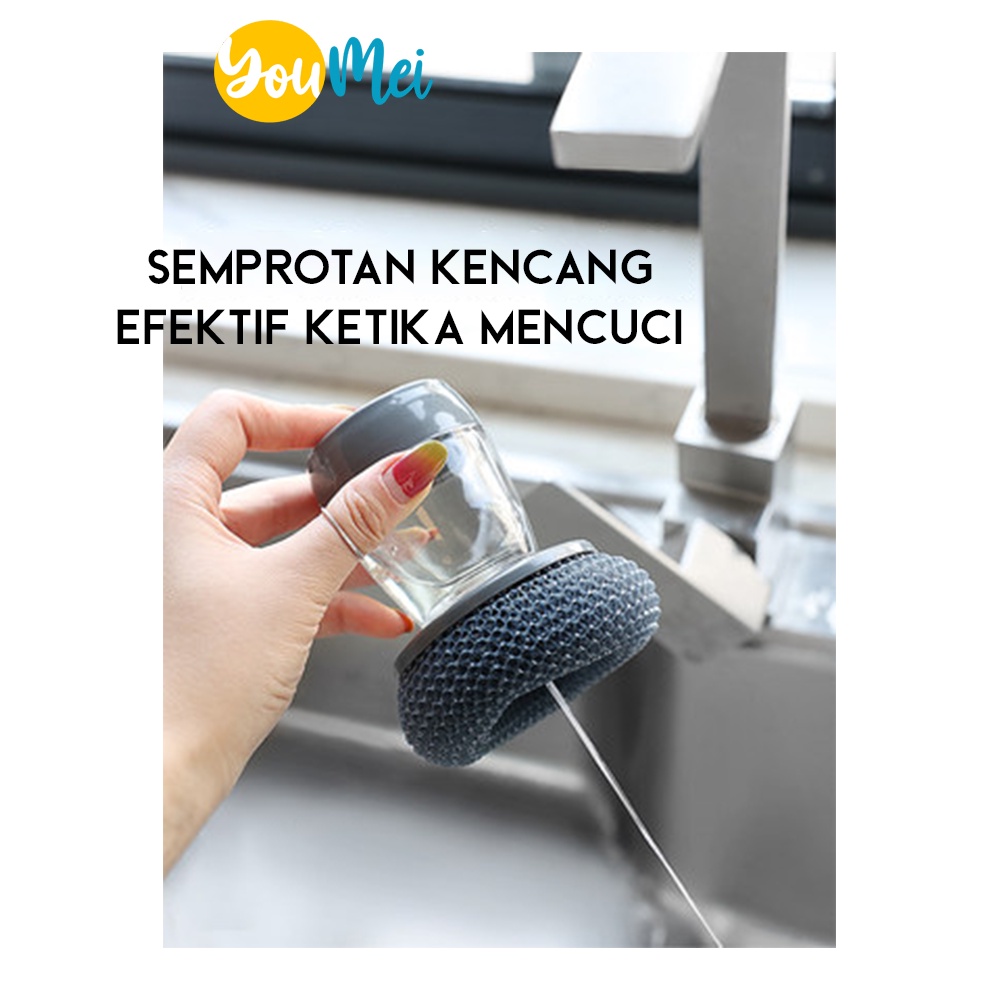 Dispenser Sikat Pembersih Sabut Otomatis Sabun Cair Cuci Piring Wajan Panci - Automatic Soap Handle  - 1227