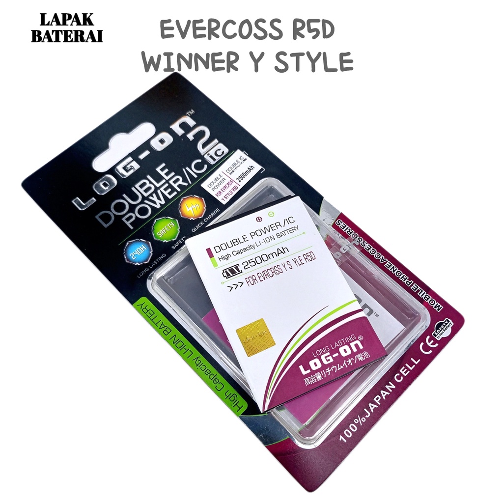 LOG - ON Evercoss R5D Winner Y style Baterai Double IC Protection Battery Batre