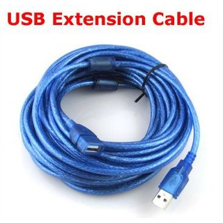 AFW10 | KABEL USB 2.0 MALE TO FEMALE WEBSONG 10 M / KABEL PERPANJANGAN USB (BLUE TRANSPARANT)