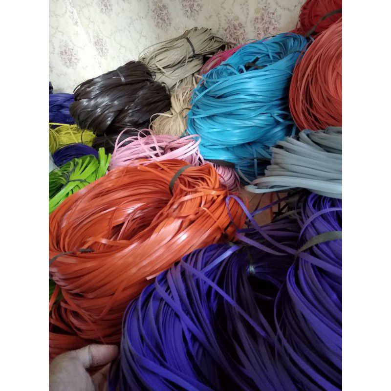 Bahan Tali Rotan Lesio Plastik Sintetis pipih HARGA PER KG