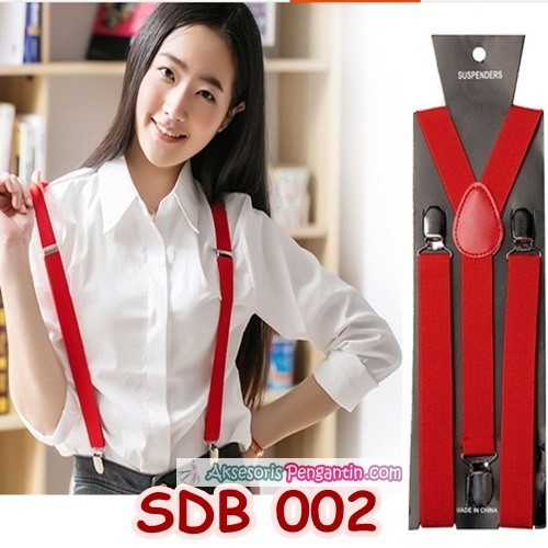 Suspender Wedding Merah Pria/ Wanita -Tali Baju Bretel Suspender-SDB002