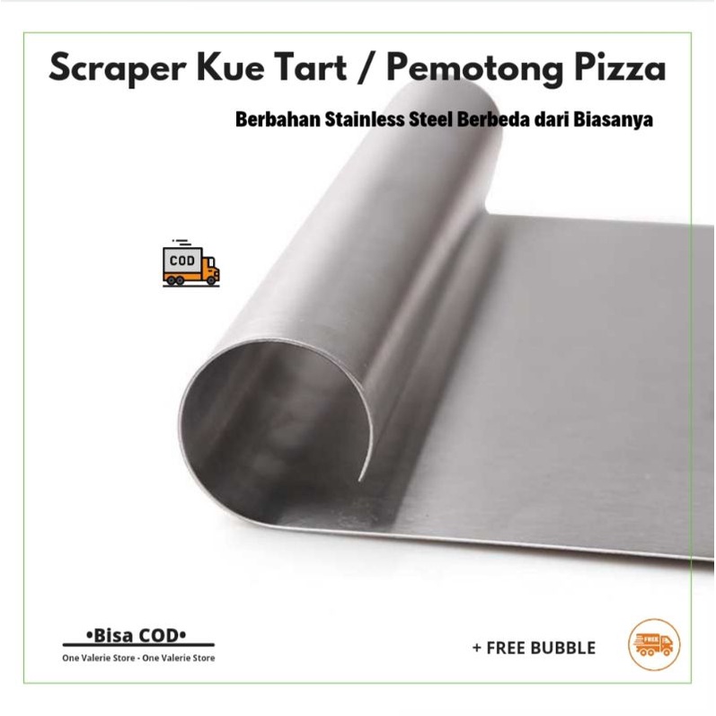 Spatula Scraper Kape Kue Tart Pizza Cutter Stainless Steel