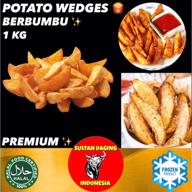 

KENTANG WEDGES 1 KG BERBUMBU/ KENTANG WEDGES FROZEN/ KENTANG MCD/ POTATO WEDGES BERBUMBU/ KENTANG WEDGES 1KG/ KENTANG WEDGES PREMIUM 1KG/ POTATO WEDGES 1KG FROZEN