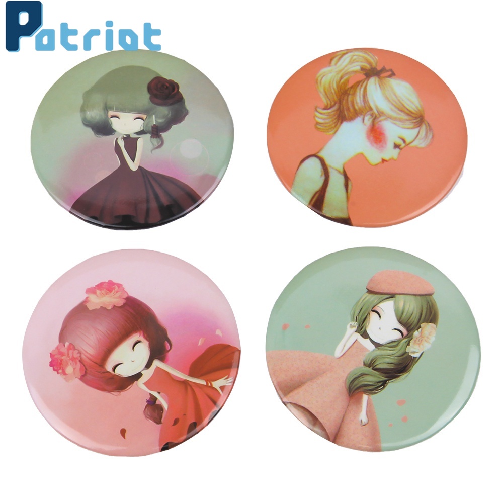 Cermin Saku Mini Bentuk Bulat Motif Kartun Gaya Korea Untuk Makeup