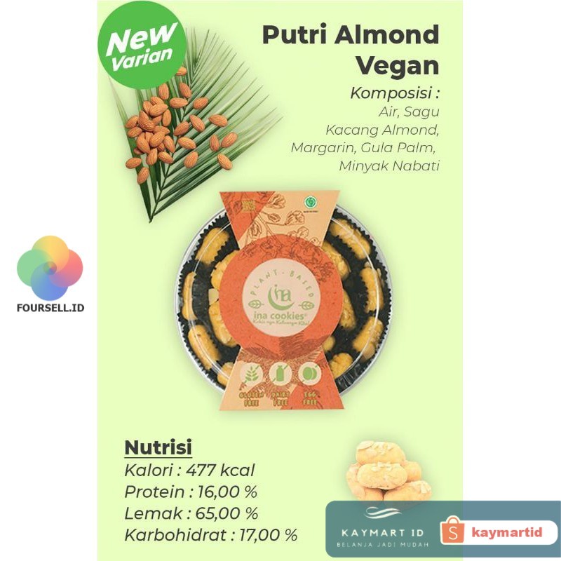 

Ina Cookies - Putri Almond Vegan Reguler Ina Cookies Kue Kering Oleh Oleh Bandung