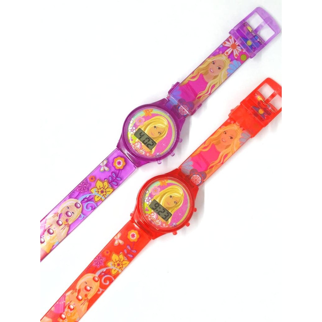 Limited! JAM TANGAN ANAK PEREMPUAN BARBIE BERBIE KARAKTER LAMPU DIGITAL MURAH