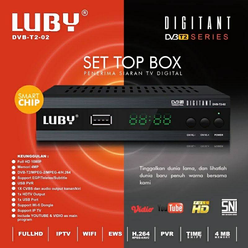 Luby Set Top Box T2-02 bergaransi dengan Youtube & Wifi-4