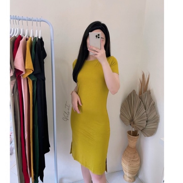 Dress Slim Polos Korean / dress bodycon import